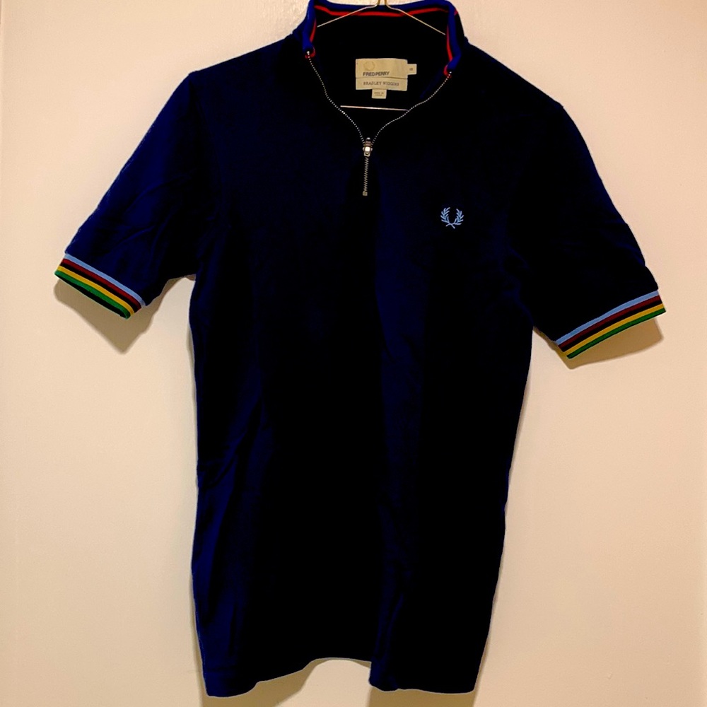 Fred Perry Bradley Wiggins Cycling Top in Mock Collar